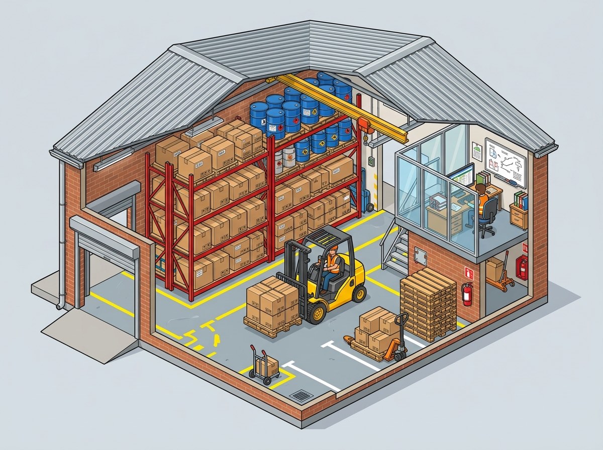 Small warehouse illustration — Regional Storage & Order Fulfillment